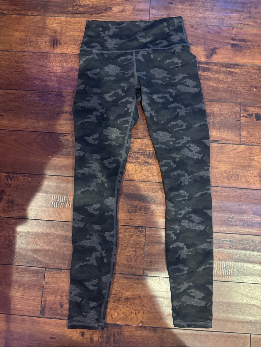 Fabletics Black & Gray Camo High-Waist Leggings